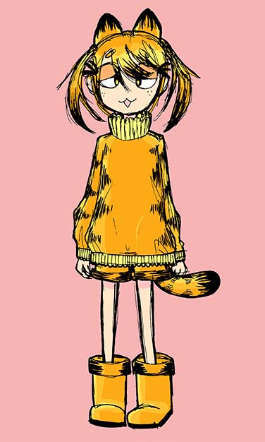 Girl impersonated as Garfeild cat 