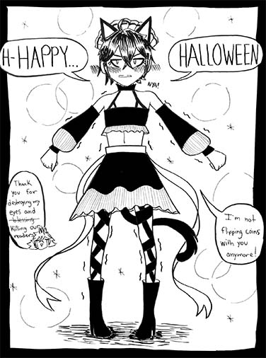 catboy wearing maid costume